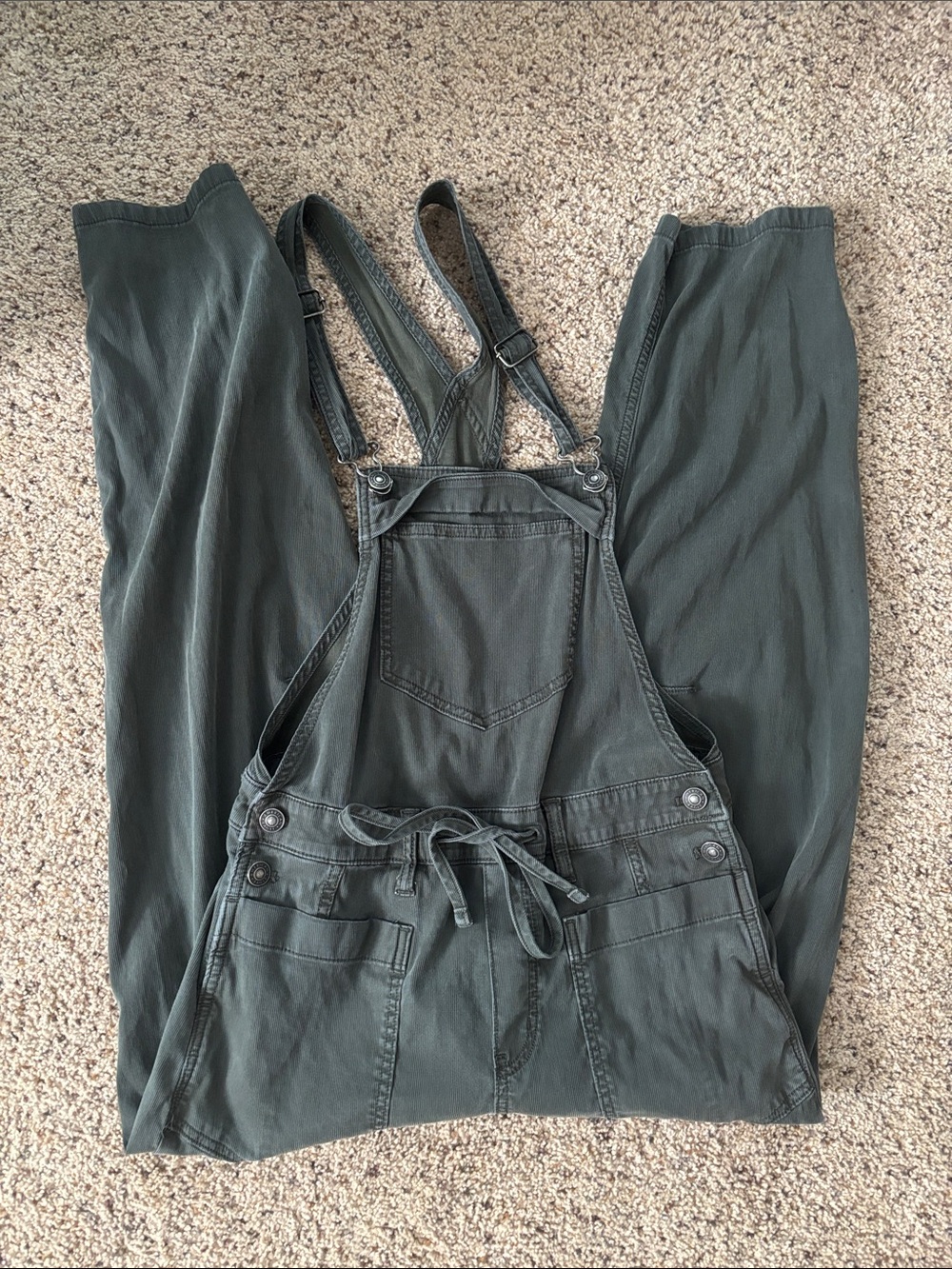 American Eagle Outfitters Olive Green Corduroy Women's Denim Overalls